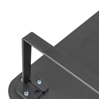 Monitorállvány, billentyűzetrekesz, gyors összeszerelés, fekete, acél, forgácslap, 20 kg teherbírás, Powerton, ergo