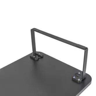 Monitorállvány, billentyűzetrekesz, gyors összeszerelés, fekete, acél, forgácslap, 20 kg teherbírás, Powerton, ergo