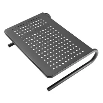 Monitorállvány, billentyűzetrekesszel, fekete, acél-műanyag, 20 kg teherbírású, Powerton, ergo Monitorállvány, billentyűzetrekesszel, fekete, acél-műanyag, 20 kg teherbírású, Powerton, ergo