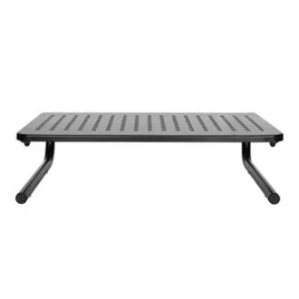 Monitorállvány, billentyűzetrekesszel, fekete, acél-műanyag, 20 kg teherbírású, Powerton, ergo Monitorállvány, billentyűzetrekesszel, fekete, acél-műanyag, 20 kg teherbírású, Powerton, ergo