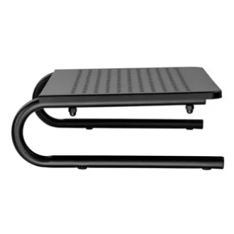 Monitorállvány, billentyűzetrekesszel, fekete, acél-műanyag, 20 kg teherbírású, Powerton, ergo Monitorállvány, billentyűzetrekesszel, fekete, acél-műanyag, 20 kg teherbírású, Powerton, ergo