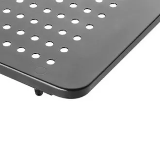 Monitorállvány, billentyűzetrekesszel, fekete, acél-műanyag, 20 kg teherbírású, Powerton, ergo Monitorállvány, billentyűzetrekesszel, fekete, acél-műanyag, 20 kg teherbírású, Powerton, ergo