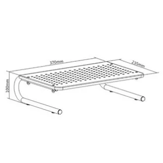 Monitorállvány, billentyűzetrekesszel, fekete, acél-műanyag, 20 kg teherbírású, Powerton, ergo Monitorállvány, billentyűzetrekesszel, fekete, acél-műanyag, 20 kg teherbírású, Powerton, ergo