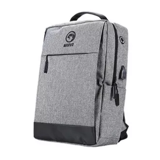 Laptop hátizsák 15.6", BA-03, szürke nejlon, USB töltőcsatlakozó, Marvo, ELADÓ