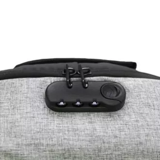 Laptop hátizsák 15,6", NB008, fekete/szürke poliészter/polietilén/nylon, nem könnyen ellopható, ELADÓ