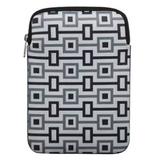 Tablet tok 10.1", geometrikus, fehér neoprén, ELADÓ