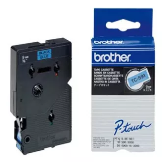 Brother eredeti címkenyomtató szalag, Brother, TC-591, fekete nyomtatás/kék hátlap, laminált, 7,7m, 9mm Brother eredeti címkenyomtató szalag, Brother, TC-591, fekete nyomtatás/kék hátlap, laminált, 7,7m, 9mm