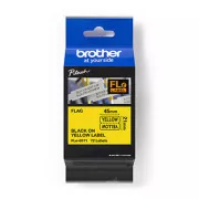 Brother eredeti címkenyomtató szalag, Brother, FLE-6511, fekete nyomtatás/sárga hátlap, nem laminált, 21mm, 45mm x 10.5mm, 72db, 72db