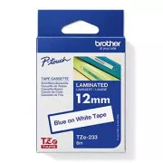 Brother eredeti címkenyomtató szalag, Brother, TZE-233, kék nyomtatás/fehér hátlap, laminált, 8m, 12mm