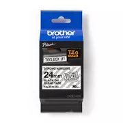 Brother eredeti címkenyomtató szalag, Brother, TZE-S151, fekete nyomtatás/áteresztő hátlap, laminált, 8m, 24mm, extrém adh