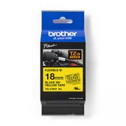 Brother eredeti címkenyomtató szalag, Brother, TZE-FX641, fekete nyomtatás/sárga hátlap, laminált, 8m, 18mm, rugalmas