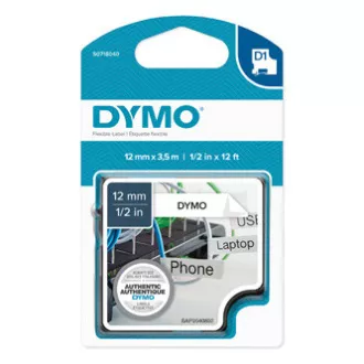 Dymo eredeti címkenyomtató szalag, Dymo, 16957, S0718040, fekete nyomtatás/fehér hátlap, 3,5m, 12mm, D1 special - rugalmas Dymo eredeti címkenyomtató szalag, Dymo, 16957, S0718040, fekete nyomtatás/fehér hátlap, 3,5m, 12mm, D1 special - rugalmas