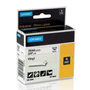 Dymo eredeti címkenyomtató szalag, Dymo, 18445, S0718620, fekete nyomtatás/fehér hátlap, 5.5m, 19mm, RHINO vinyl profi D1