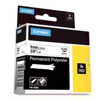 Dymo eredeti címkenyomtató szalag, Dymo, 18482, fekete nyomtatás/fehér hátlap, 5,5m, 9mm, RHINO tartós poliészter D1 Dymo eredeti címkenyomtató szalag, Dymo, 18482, fekete nyomtatás/fehér hátlap, 5,5m, 9mm, RHINO tartós poliészter D1