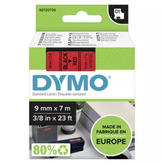 Dymo eredeti címkenyomtató szalag, Dymo, 40917, S0720720, fekete nyomtatás/piros hátlap, 7m, 9mm, D1 Dymo eredeti címkenyomtató szalag, Dymo, 40917, S0720720, fekete nyomtatás/piros hátlap, 7m, 9mm, D1