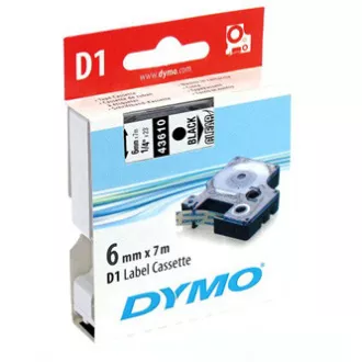 Dymo eredeti címkenyomtató szalag, Dymo, 43610, S0720770, fekete nyomtatás/átlátszó hátlap, 7m, 6mm, D1 Dymo eredeti címkenyomtató szalag, Dymo, 43610, S0720770, fekete nyomtatás/átlátszó hátlap, 7m, 6mm, D1