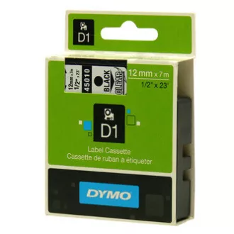 Dymo eredeti címkenyomtató szalag, Dymo, 45010, S0720500, fekete nyomtatás/átlátszó hátlap, 7m, 12mm, D1