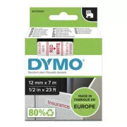 Dymo eredeti címkenyomtató szalag, Dymo, 45015, S0720550, piros nyomtatás/fehér hátlap, 7m, 12mm, D1