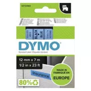 Dymo eredeti címkenyomtató szalag, Dymo, 45016, S0720560, fekete nyomtatás/kék hátlap, 7m, 12mm, D1