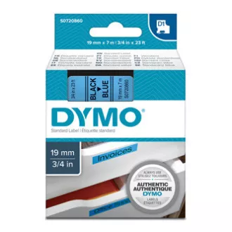 Dymo eredeti címkenyomtató szalag, Dymo, 45806, S0720860, fekete nyomtatás/kék hátlap, 7m, 19mm, D1