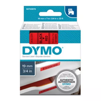 Dymo eredeti címkenyomtató szalag, Dymo, 45807, S0720870, fekete nyomtatás/piros hátlap, 7m, 19mm, D1 Dymo eredeti címkenyomtató szalag, Dymo, 45807, S0720870, fekete nyomtatás/piros hátlap, 7m, 19mm, D1
