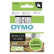 Dymo eredeti címkenyomtató szalag, Dymo, 53713, S0720930, fekete nyomtatás/fehér hátlap, 7m, 24mm, D1