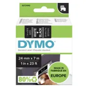 Dymo eredeti címkenyomtató szalag, Dymo, 53721, S0721010, fehér nyomtatás/fekete hátlap, 7m, 24mm, D1