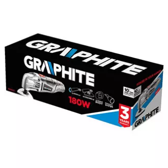 Többcélú köszörű Graphite 59G023, elektromos (kábel), 230V, 250W, 21000osc./min, 2,8&deg;, 2 cserélhető fej, kartondobozos kiszerelés.