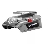 USB akkumulátortöltő és zseblámpa, 18V, Energy , Grafit