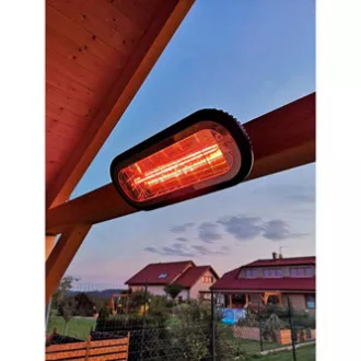 Infravörös fűtő NEO TOOLS 90-032, 2000W, IP55, Alacsony káprázás, sárga lámpa, raktárak és építkezések padlójának és területeinek fűtésére.