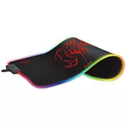 RGB egérpad, MG8, gaming, fekete, 350 x 250 mm, 3 mm, Marvo, RGB háttérvilágítás
