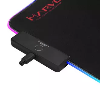 RGB egérpad, MG8, gaming, fekete, 350 x 250 mm, 3 mm, Marvo, RGB háttérvilágítás