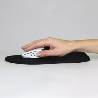 Egérpad, ergonomikus, zselés, fekete, logó, ELADÓ