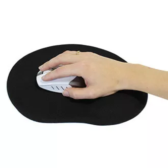 Egérpad, ergonomikus, zselés, fekete, logó, ELADÓ