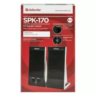 Defender Speakers SPK-170, 2.0, 4W, fekete, hangerőszabályzó, mágnesesen árnyékolt ház, fejhallgató-csatlakozó, 200Hz~18k