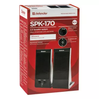 Defender Speakers SPK-170, 2.0, 4W, fekete, hangerőszabályzó, mágnesesen árnyékolt ház, fejhallgató-csatlakozó, 200Hz~18k