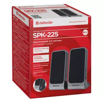 Defender Speakers SPK-225, 2.0, 4W, szürke, hangerőszabályzó, mágnesesen árnyékolt ház, fejhallgató-csatlakozó, 200Hz~18kHz
