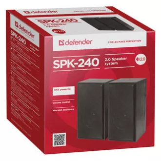 Defender hangszórók SPK 240, 2.0, 2x3W, fekete, hangerőszabályzó, fa, 100Hz ~ 18kHz