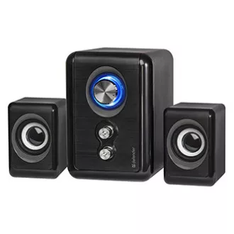 Defender hangszórók V11, 2.1, 11W, fekete, hangerőszabályzó, bekapcsoló gomb, basszus és magas hangok beállítása, 40Hz~18kHz