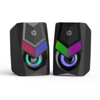 HP hangszórók DHE-6000, 2.0, 6W, fekete, hangerőszabályzó, asztali, 3,5 mm-es jack (USB), háttérvilágítás, 160Hz-20KHz HP hangszórók DHE-6000, 2.0, 6W, fekete, hangerőszabályzó, asztali, 3,5 mm-es jack (USB), háttérvilágítás, 160Hz-20KHz