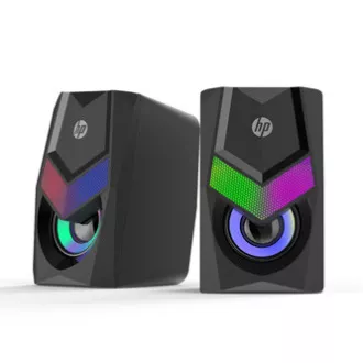 HP hangszórók DHE-6000, 2.0, 6W, fekete, hangerőszabályzó, asztali, 3,5 mm-es jack (USB), háttérvilágítás, 160Hz-20KHz HP hangszórók DHE-6000, 2.0, 6W, fekete, hangerőszabályzó, asztali, 3,5 mm-es jack (USB), háttérvilágítás, 160Hz-20KHz