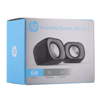 HP hangszórók DHS-2111, 2.0, 6W, fekete, hangerőszabályzó, műanyagból készült HP hangszórók DHS-2111, 2.0, 6W, fekete, hangerőszabályzó, műanyagból készült