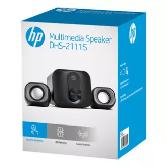 HP hangszórók DHS-2111S, 2.1, 11W, fekete, hangerőszabályzó, műanyagból készült