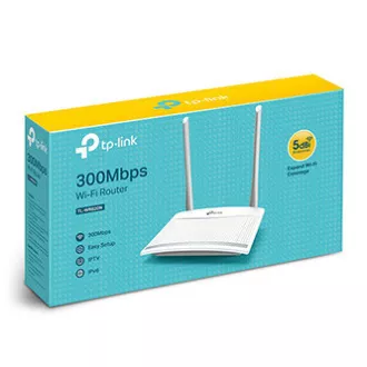 TP-LINK router TL-WR820N 2.4GHz, extender, hozzáférési pont, IPv6, 300Mbps, külső fix antenna, 802.11n, VLAN, WPS, vendég hálózat