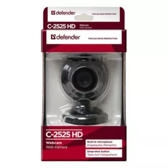 Defender C-2525HD webkamera, fekete 2 Mpix, USB 2.0, laptophoz/LCD-hez