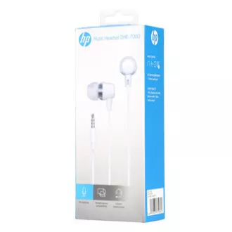HP DHE-7000 fejhallgató mikrofonnal, vezetékes, fehér, 2.0, 3,5 mm-es fülhallgató csatlakozóval