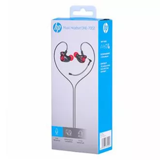 HP DHE-7002 fejhallgató mikrofonnal, vezetékes, piros, 2.0, 3,5 mm-es fülhallgató, 3,5 mm-es jack, ELADÓ