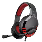 Marvo HG9022 fejhallgató mikrofonnal, vezetékes, fekete-piros, 7.1 (virtuális), LED, háttérvilágítással USB típus