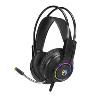Marvo HG8935 fejhallgató mikrofonnal, vezetékes, fekete, háttérvilágítással, USB-vel