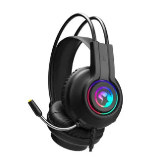 Marvo HG8935 fejhallgató mikrofonnal, vezetékes, fekete, háttérvilágítással, USB-vel